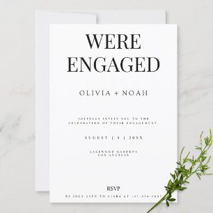 Invitation de la partie d'engagement blanc moderne