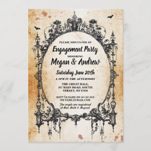 Invitation de la partie d'engagement cadre gothiqu