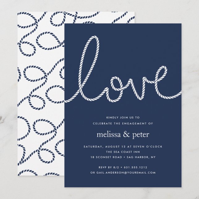 Invitation de la partie d'engagement d'amour noué (Devant / Derrière)