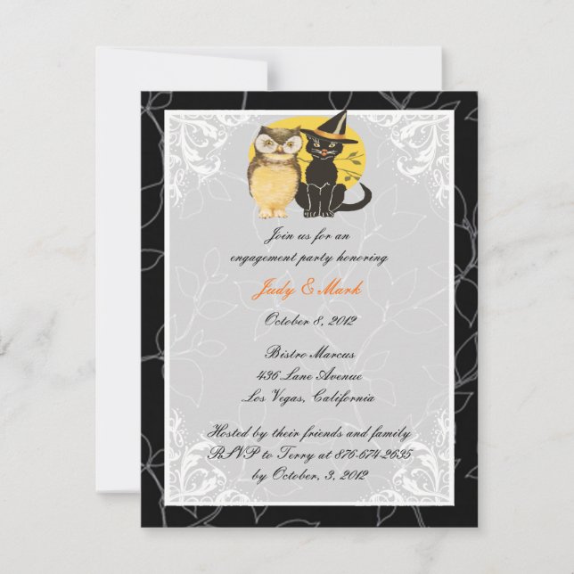 Invitation de la partie d'engagement de Cat & Owl  (Devant)