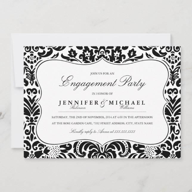 Invitation de la partie d'engagement de Damask élé (Devant)