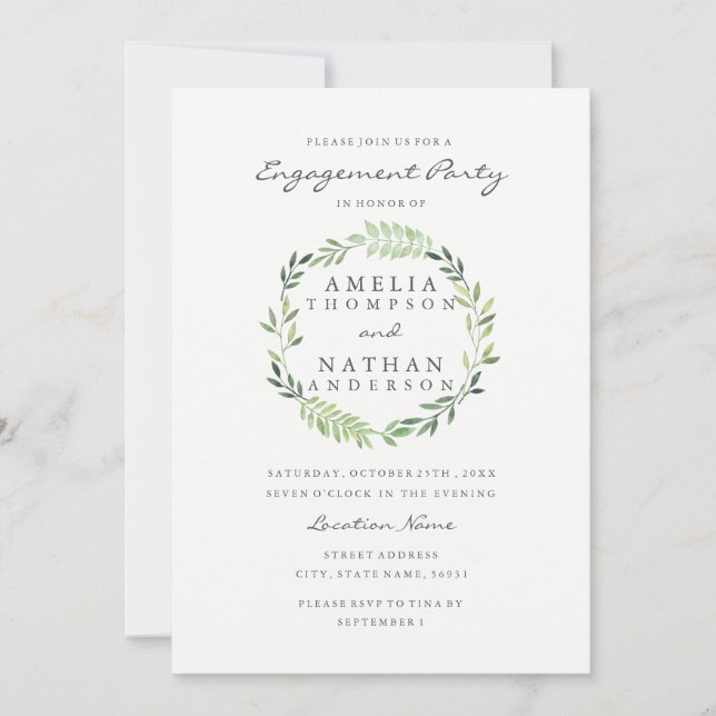 Invitation de la partie d'engagement de la couronn (Devant)