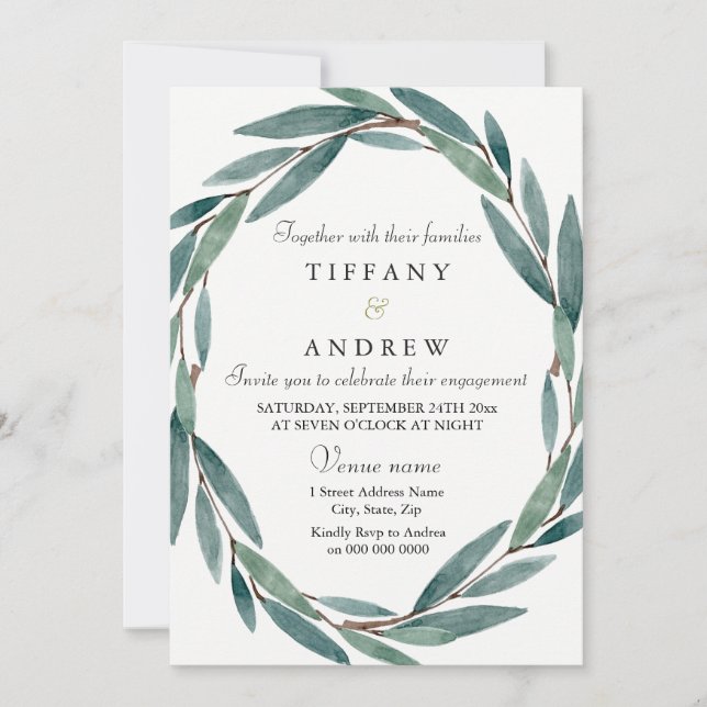 Invitation de la partie d'engagement de la feuille (Devant)