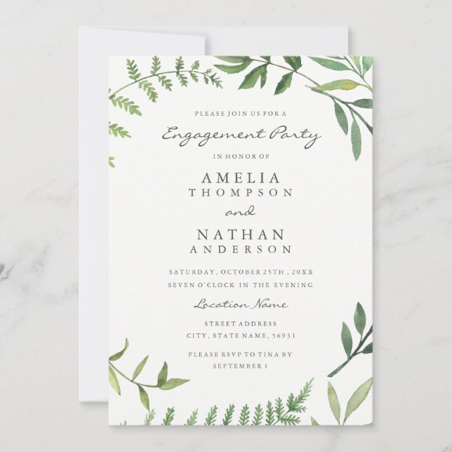 Invitation de la partie d'engagement de la feuille (Devant)