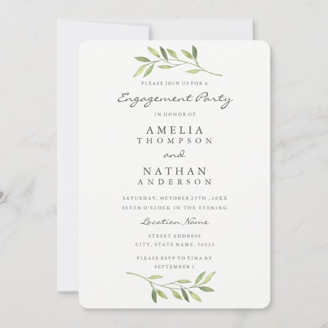 Invitation de la partie d'engagement de la feuille (Devant)
