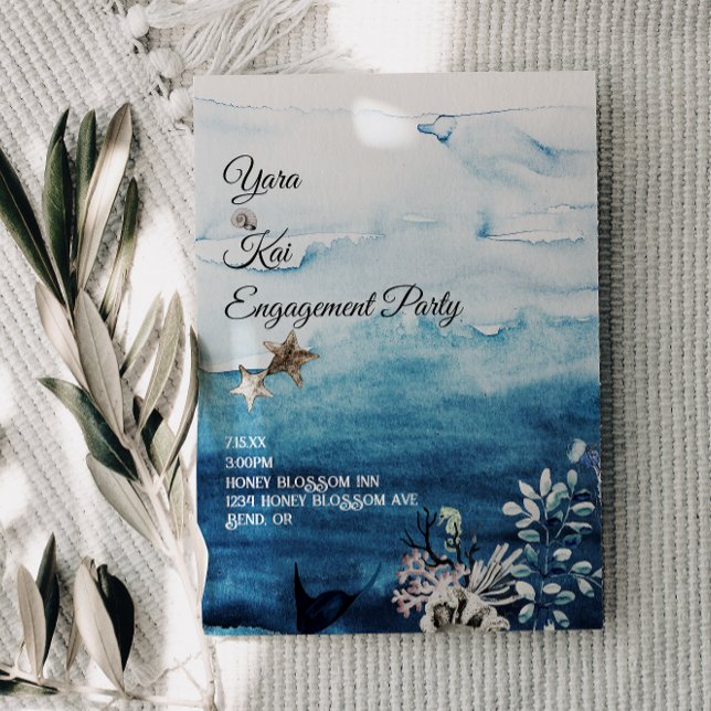 Invitation de la partie d'engagement de l'océan ru (Créateur téléchargé)