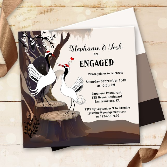 Invitation de la partie d'engagement des grues jap (Créateur téléchargé)