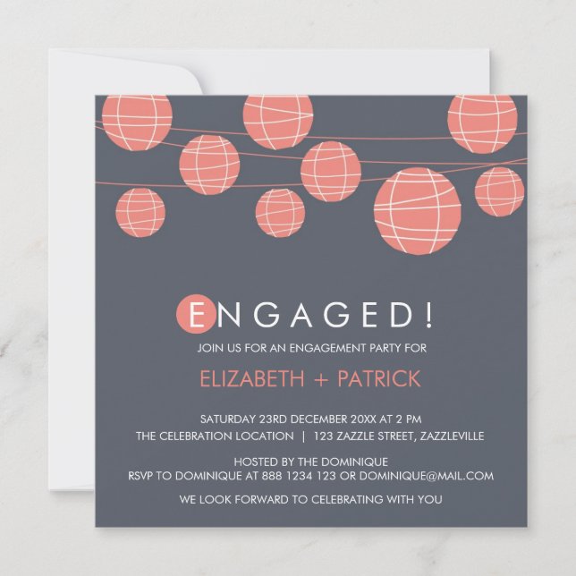 Invitation de la partie d'engagement des lanternes (Devant)