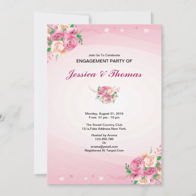Invitation de la partie d'engagement des Mariages  (Devant)