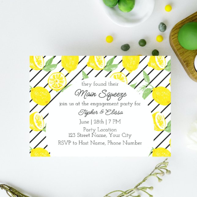 Invitation de la partie d'engagement du citron (Créateur téléchargé)