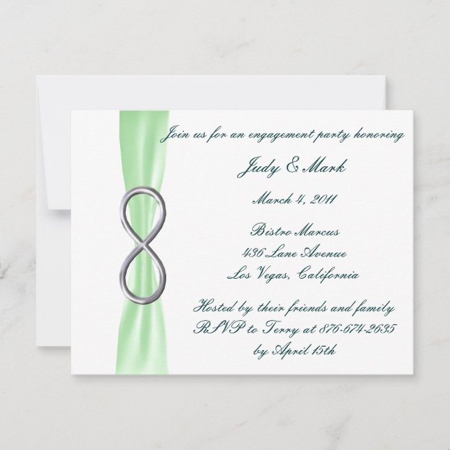 Invitation de la partie d'engagement du Mariage Gr (Devant)