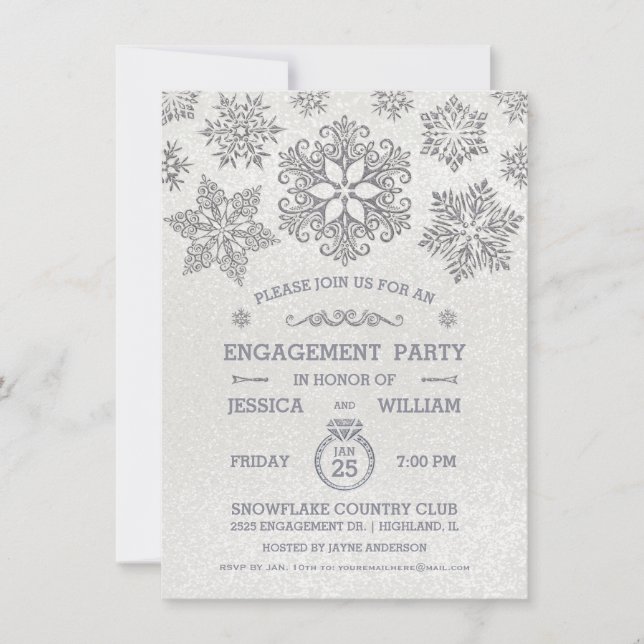 Invitation de la partie d'engagement Élégante sur  (Devant)