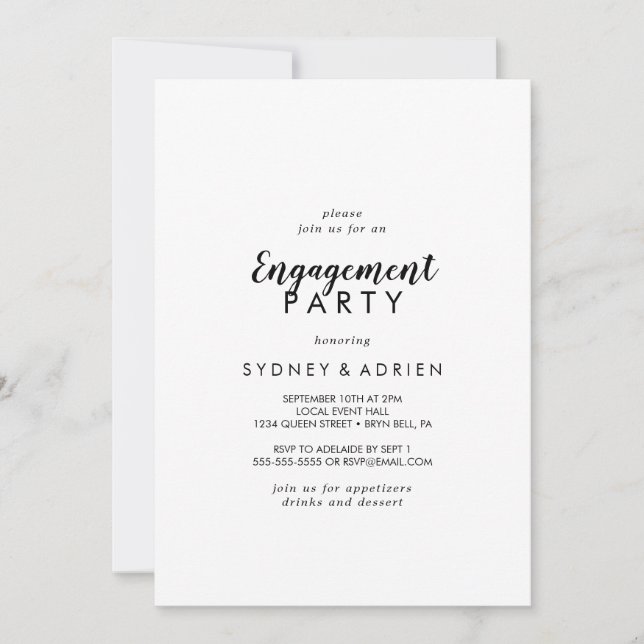Invitation de la partie d'engagement en calligraph (Devant)