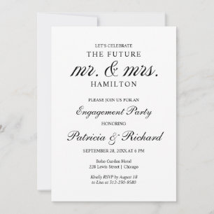 Invitation de la partie d'engagement en calligraph
