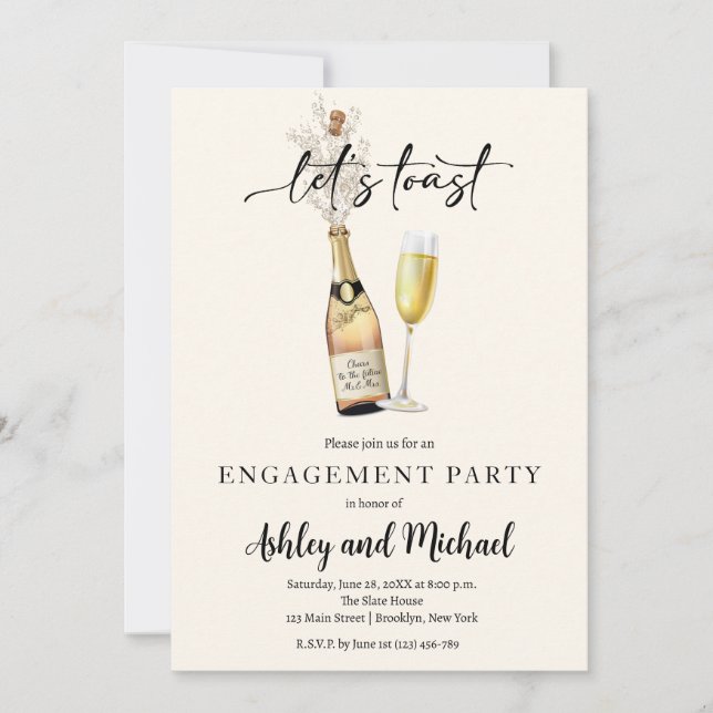 Invitation de la partie d'engagement en Champagne  (Devant)