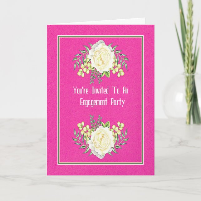 Invitation de la partie d'engagement en rose chaud (Devant)