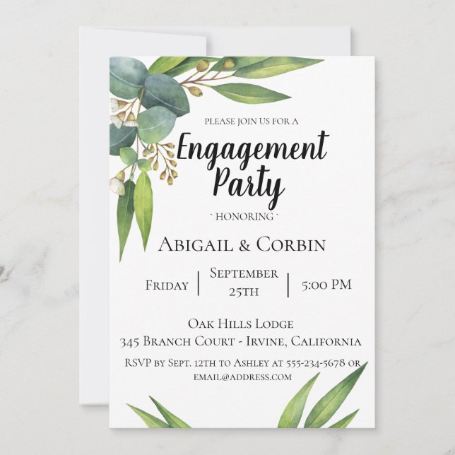 Invitation de la partie d'engagement Eucalyptus Fo (Devant)