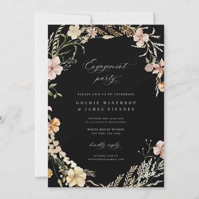 Invitation de la partie d'engagement Fleur sauvage (Devant)