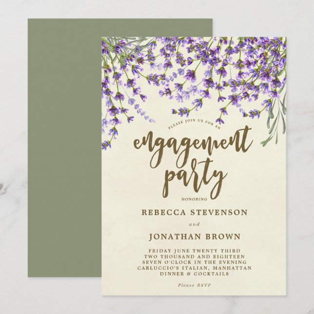 Invitation de la partie d'engagement floral de la  (Devant / Derrière)