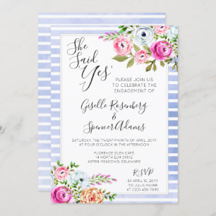 Invitation de la partie d'engagement Floral Modern