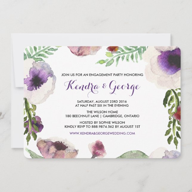 Invitation de la partie d'engagement florale de l' (Devant)