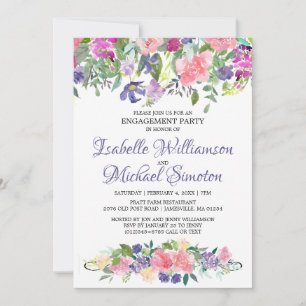 Invitation de la partie d'engagement florale viole