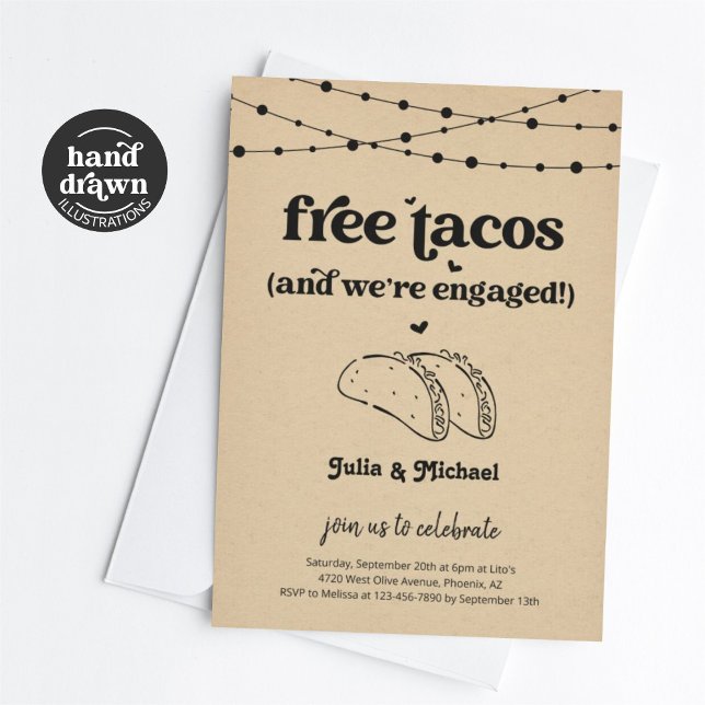 Invitation de la partie d'engagement gratuit Taco  (Créateur téléchargé)