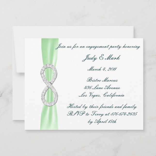 Invitation de la partie d'engagement Green Diamond (Devant)