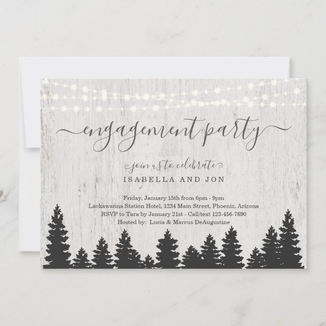 Invitation de la partie d'engagement | Hiver rusti (Devant)