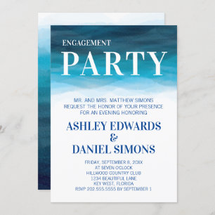 Invitation de la partie d'engagement Mariage Ocean