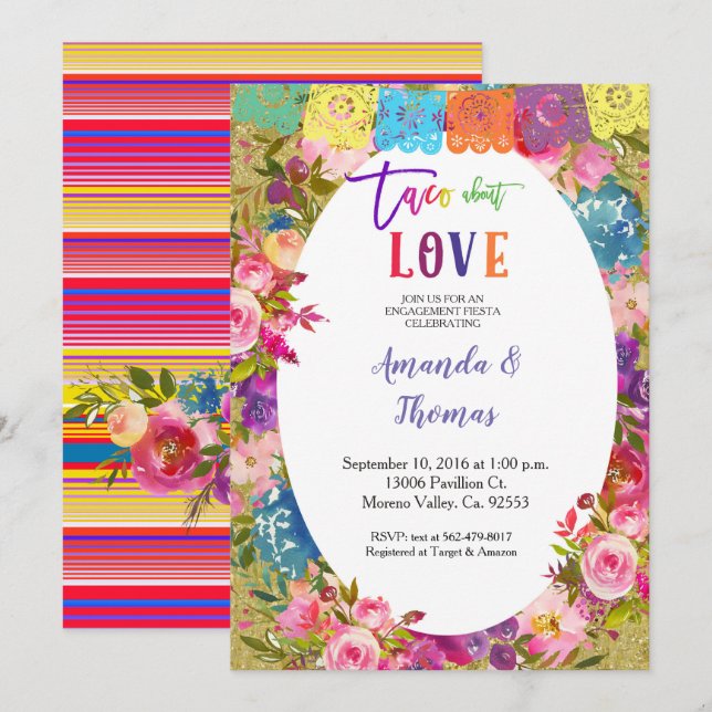 Invitation de la partie d'engagement mexicaine (Devant / Derrière)