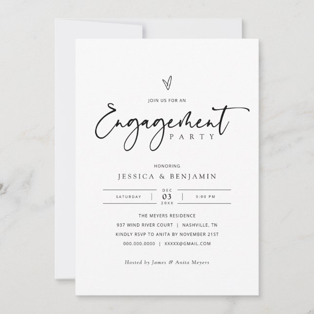 Invitation de la partie d'engagement moderne (Devant)