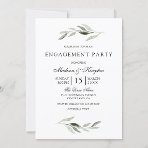Invitation de la partie d'engagement moderne Green