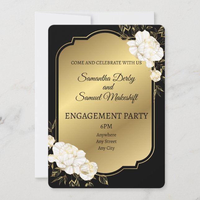 Invitation de la partie d'engagement. Modifiable (Devant)