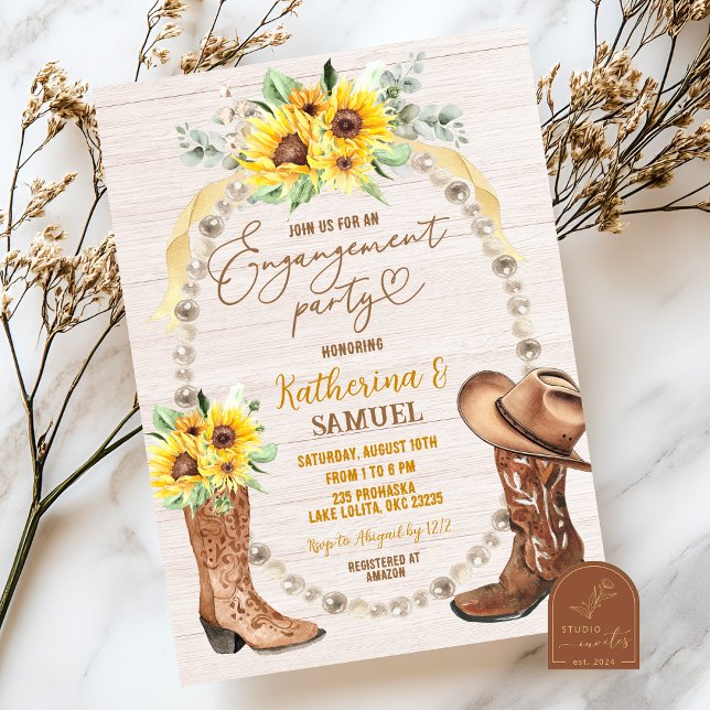 Invitation de la partie d'engagement Pearl Sunflow (Créateur téléchargé)