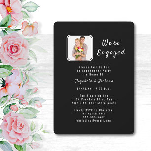 Invitation de la partie d'engagement photo noir et