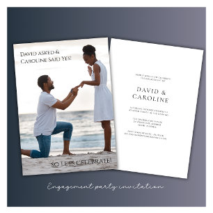 invitation de la partie d'engagement photo simple 