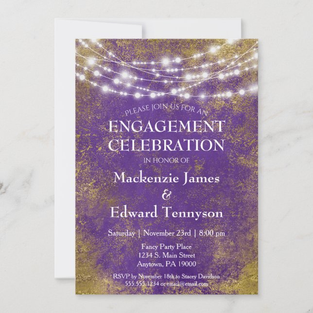 Invitation de la partie d'engagement Purple Gold L (Devant)