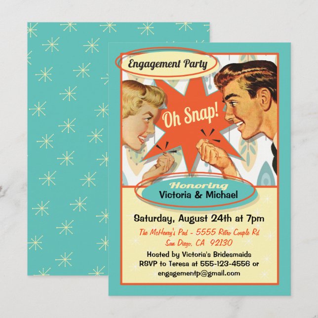 Invitation de la partie d'engagement rétro (Devant / Derrière)