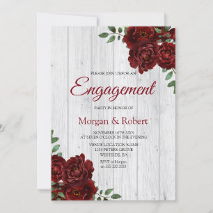Invitation de la partie d'engagement Roses rouges 
