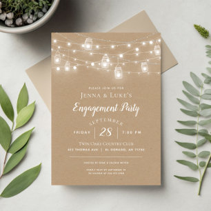 Invitation de la partie d'engagement Rustic String
