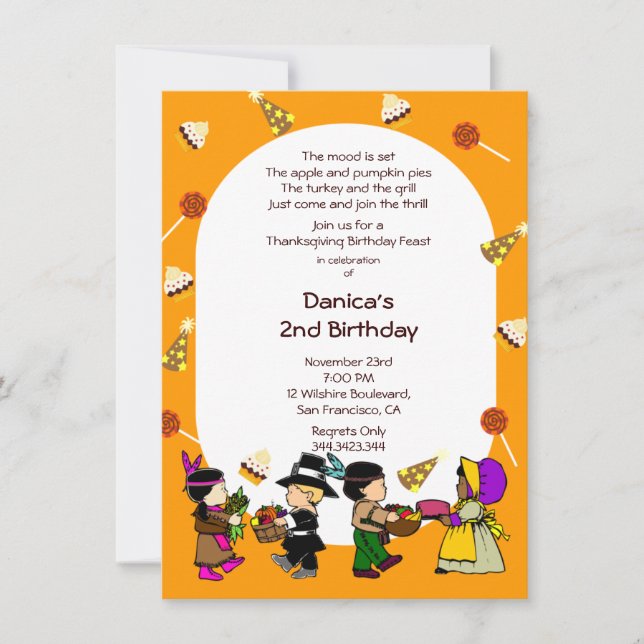 Invitation de la partie des enfants de (Devant)