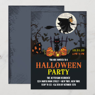 Invitation de la partie d'Halloween Black Sorcière