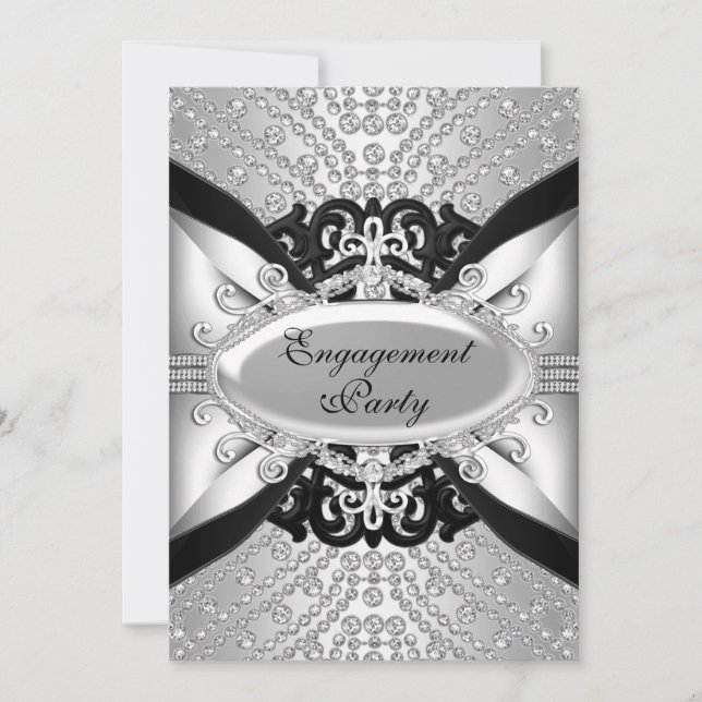 Invitation de la partie Diamond Silver & Black Eng (Devant)