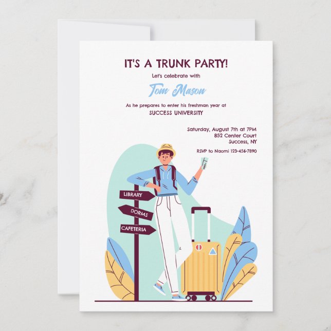 Invitation de la partie du tronc d'arrivée du camp (Devant)