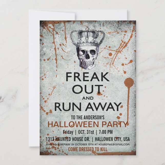 Invitation de la partie Halloween de la Couronne e (Devant)