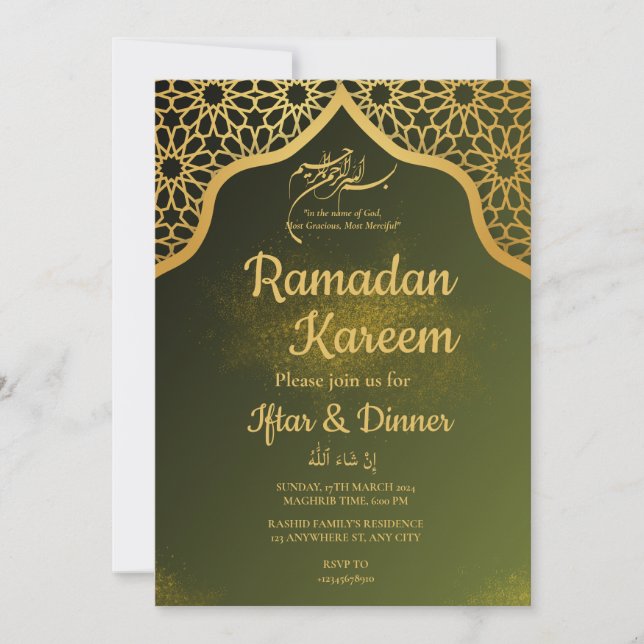 Invitation de la partie IFTAR (Devant)