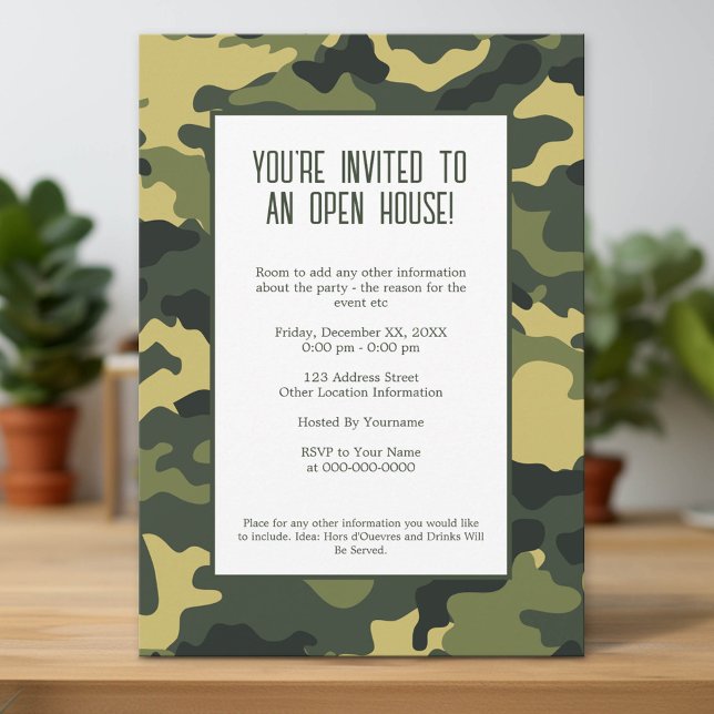 Invitation de la partie militaire/camouflage (Custom Invitation)