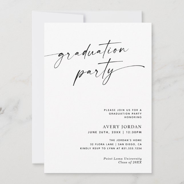 Invitation de la partie minimaliste moderne (Devant)