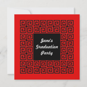 Invitation de la partie Motif Red & Black Key